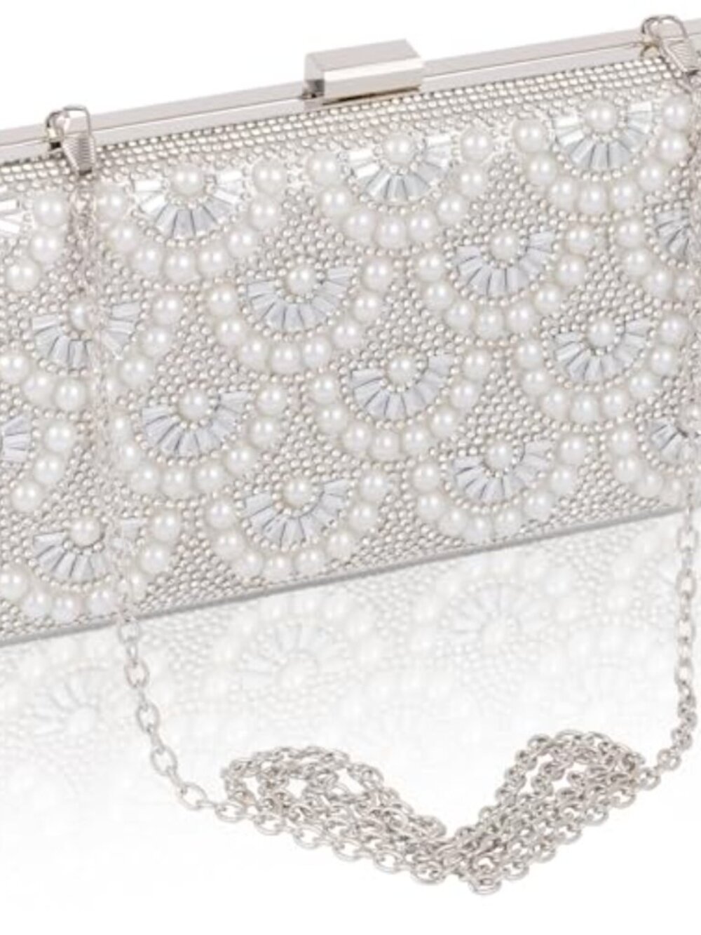 Rhinestone Evening Clutch Bag with Chain Satin Crossbody Wedding Party Purse